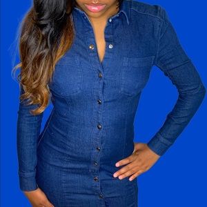Denim buttondown bodycon